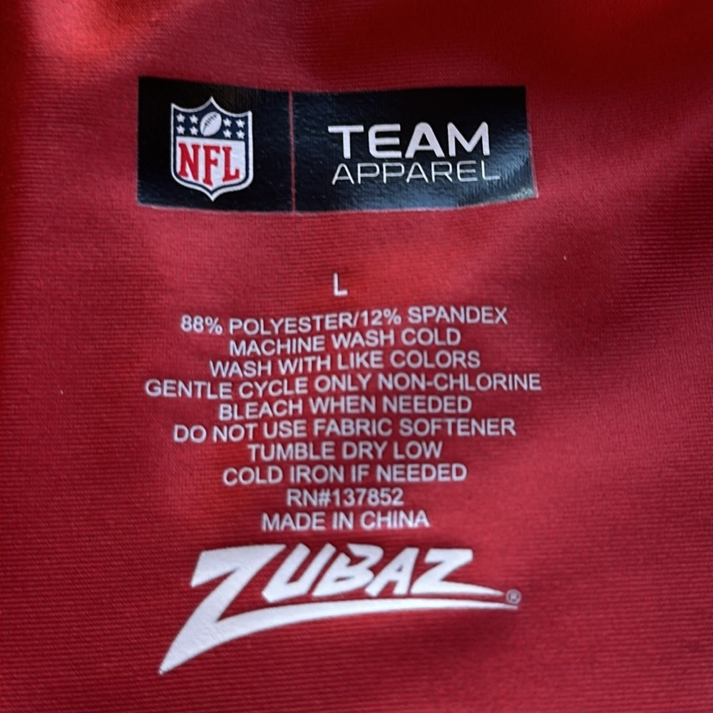 NFL Team Apparel Zubaz red Arizona Cardinals leggings, size L - Picture 9 of 9
